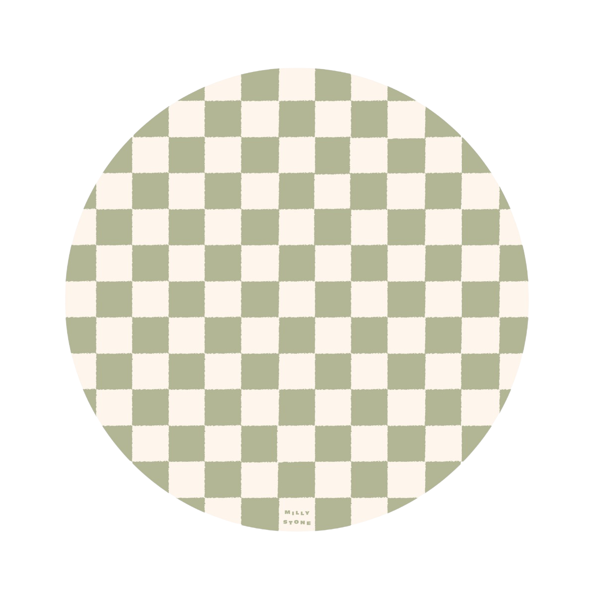 Catch All Mat for Mealtime & Playtime Mess - Sage Checkerboard