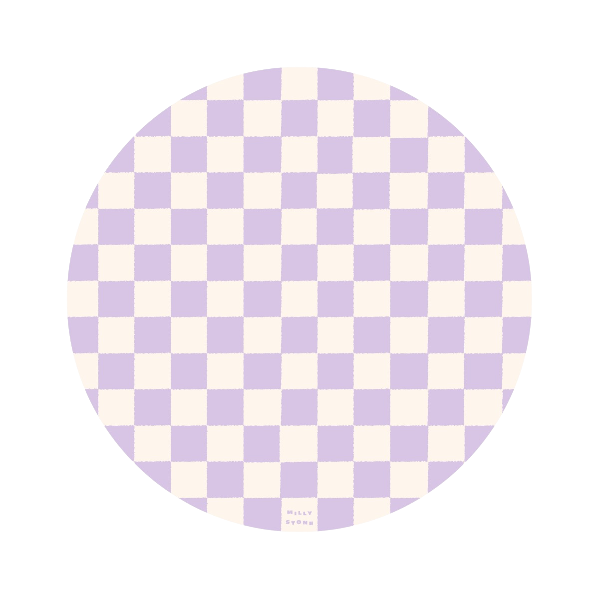 Catch All Mat for Mealtime & Playtime Mess - Lilac Checkerboard