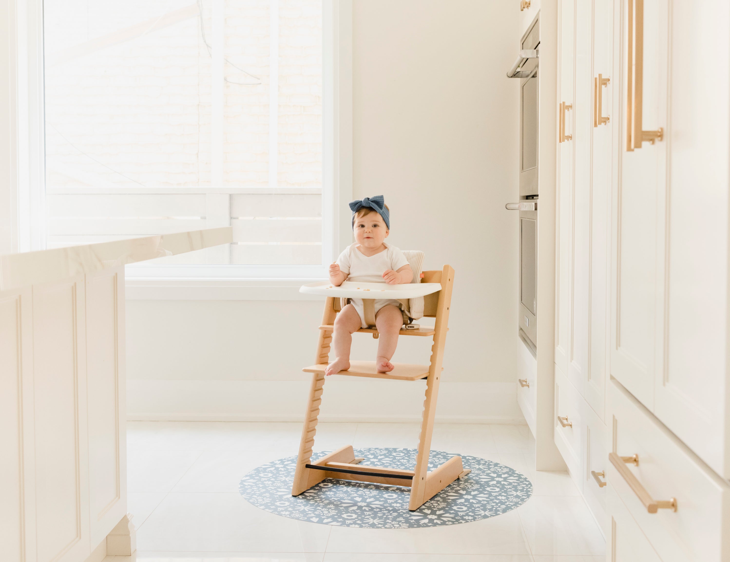Catch All Mat for Mealtime & Playtime Mess - Floral Tile