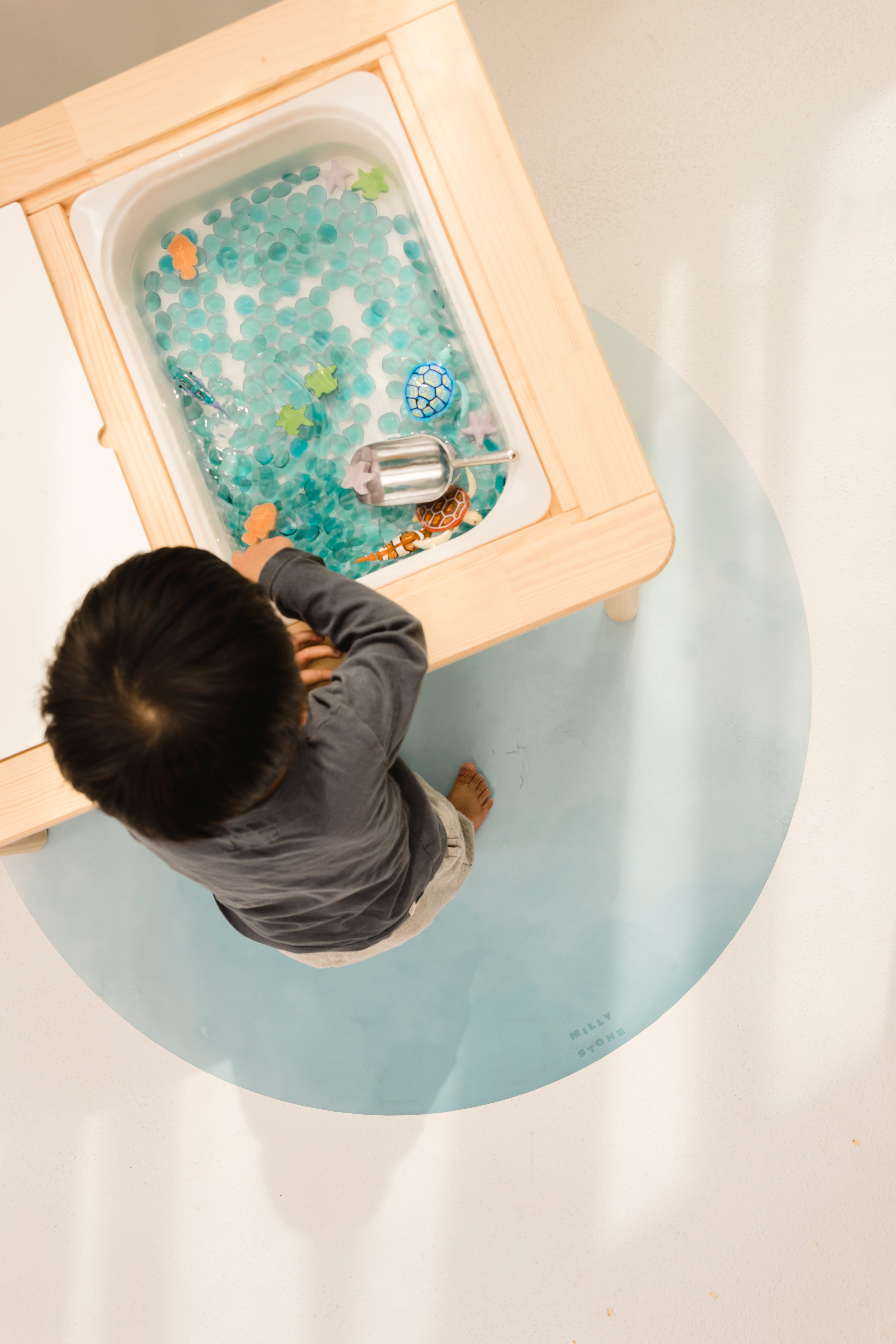 Catch All Mat for Mealtime & Playtime Mess - Ocean