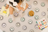 Catch All Mat for Mealtime & Playtime Mess - Pastel Smiley