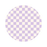 Catch All Mat for Mealtime & Playtime Mess - Lilac Checkerboard