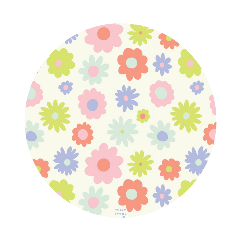 Catch All Mat for Mealtime & Playtime Mess - Flower Power