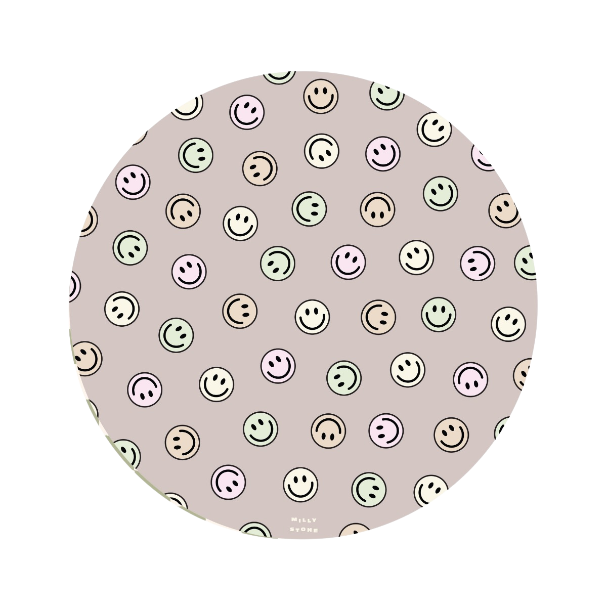 Catch All Mat for Mealtime & Playtime Mess - Pastel Smiley