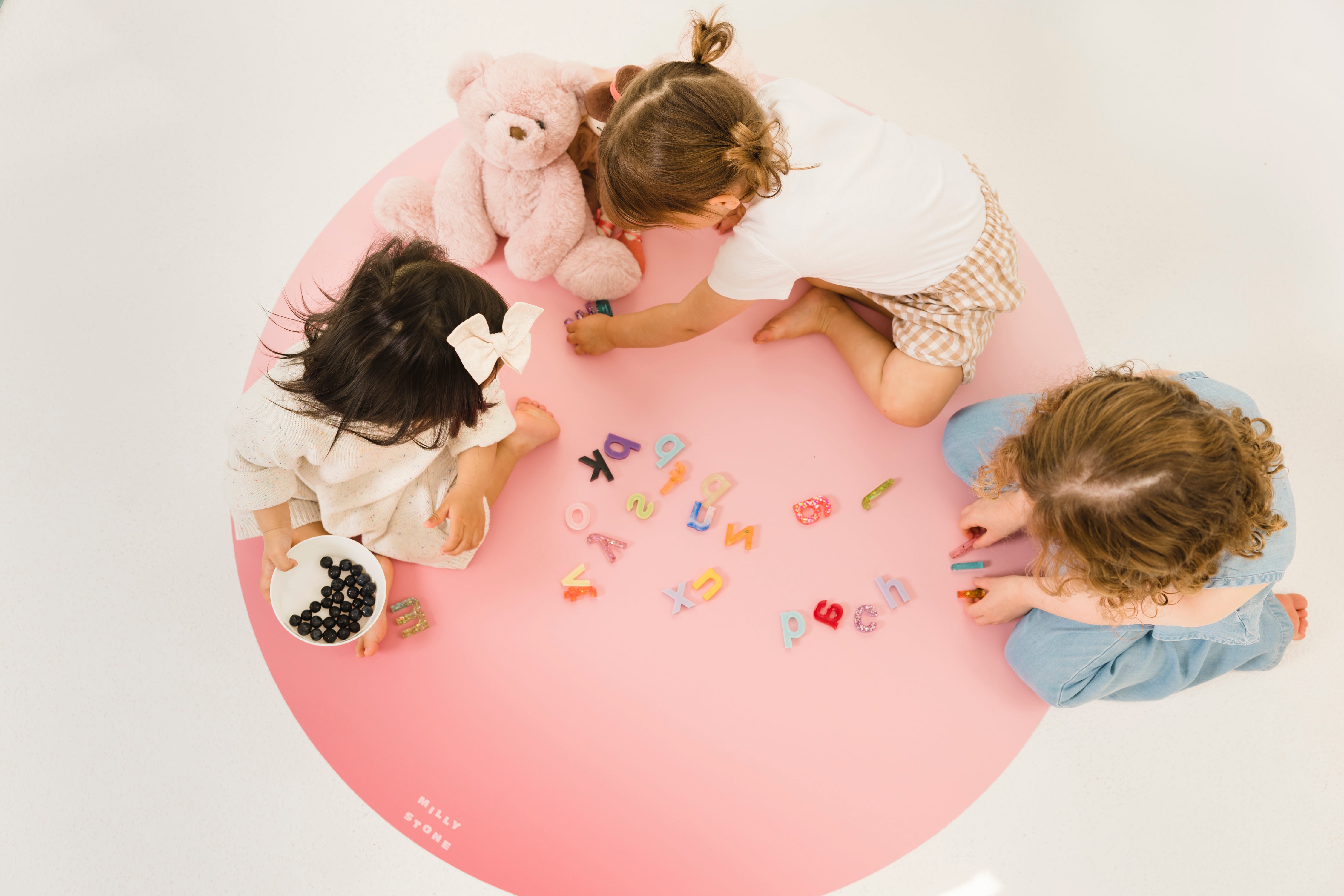 Catch All Mat for Mealtime & Playtime Mess - Blush Ombré