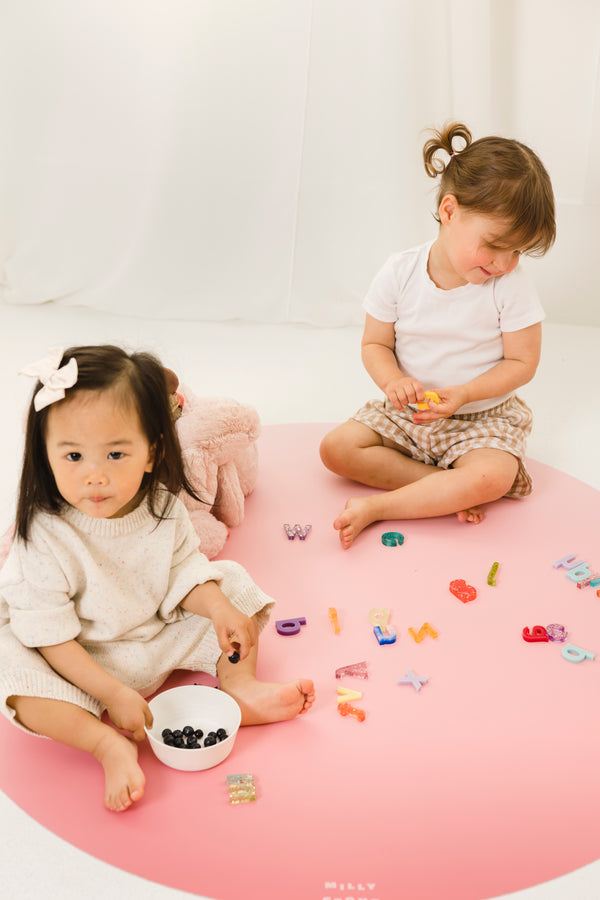 Catch All Mat for Mealtime & Playtime Mess - Blush Ombré