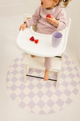 Catch All Mat for Mealtime & Playtime Mess - Lilac Checkerboard