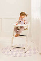 Catch All Mat for Mealtime & Playtime Mess - Lilac Checkerboard