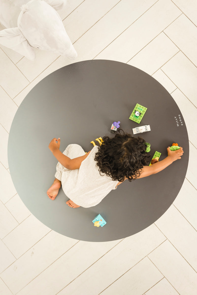 Catch All Mat for Mealtime & Playtime Mess - Grey Ombré