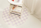 Catch All Mat for Mealtime & Playtime Mess - Lilac Checkerboard