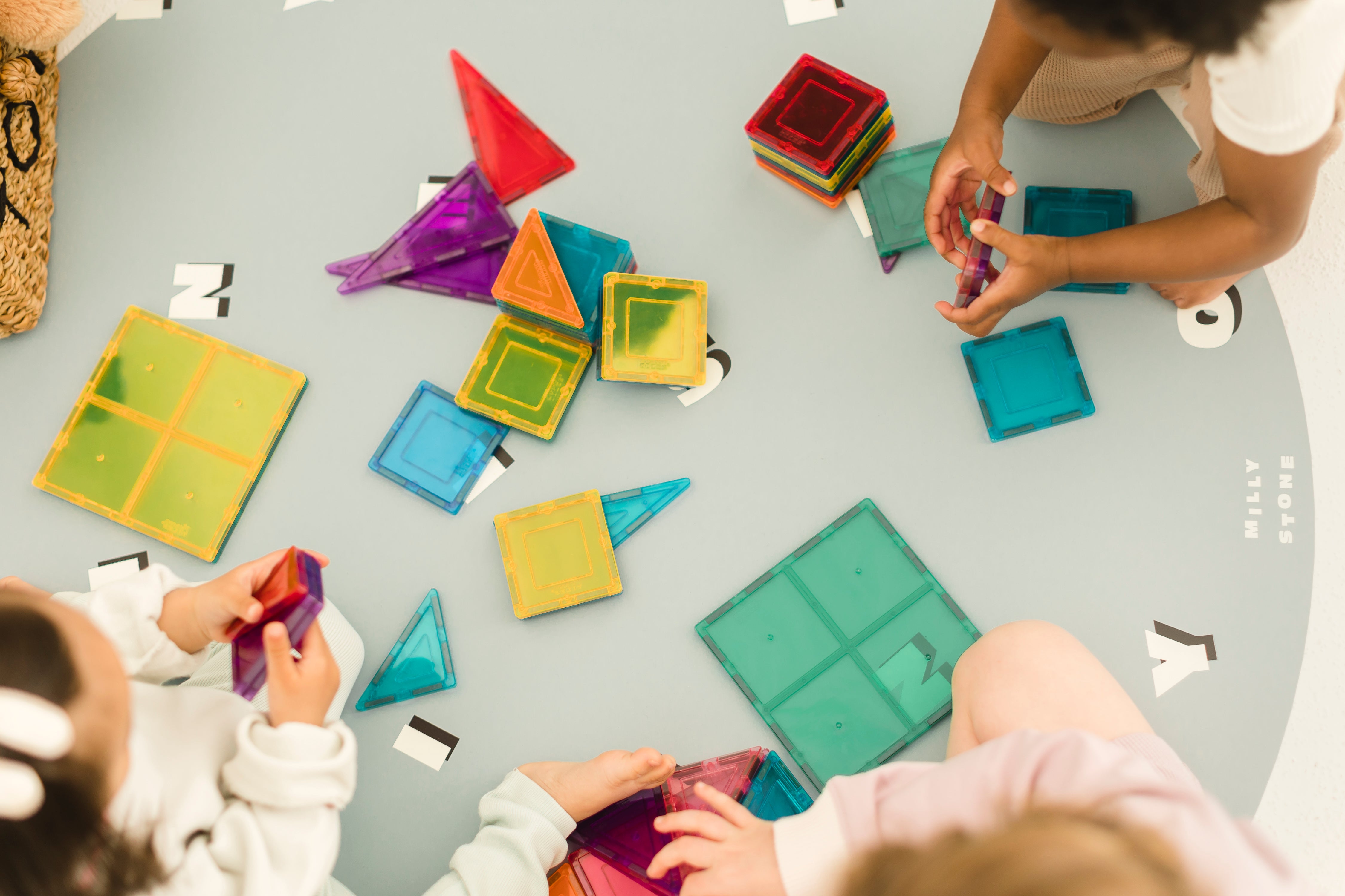 Catch All Mat for Mealtime & Playtime Mess - Letters
