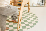 Catch All Mat for Mealtime & Playtime Mess - Sage Checkerboard