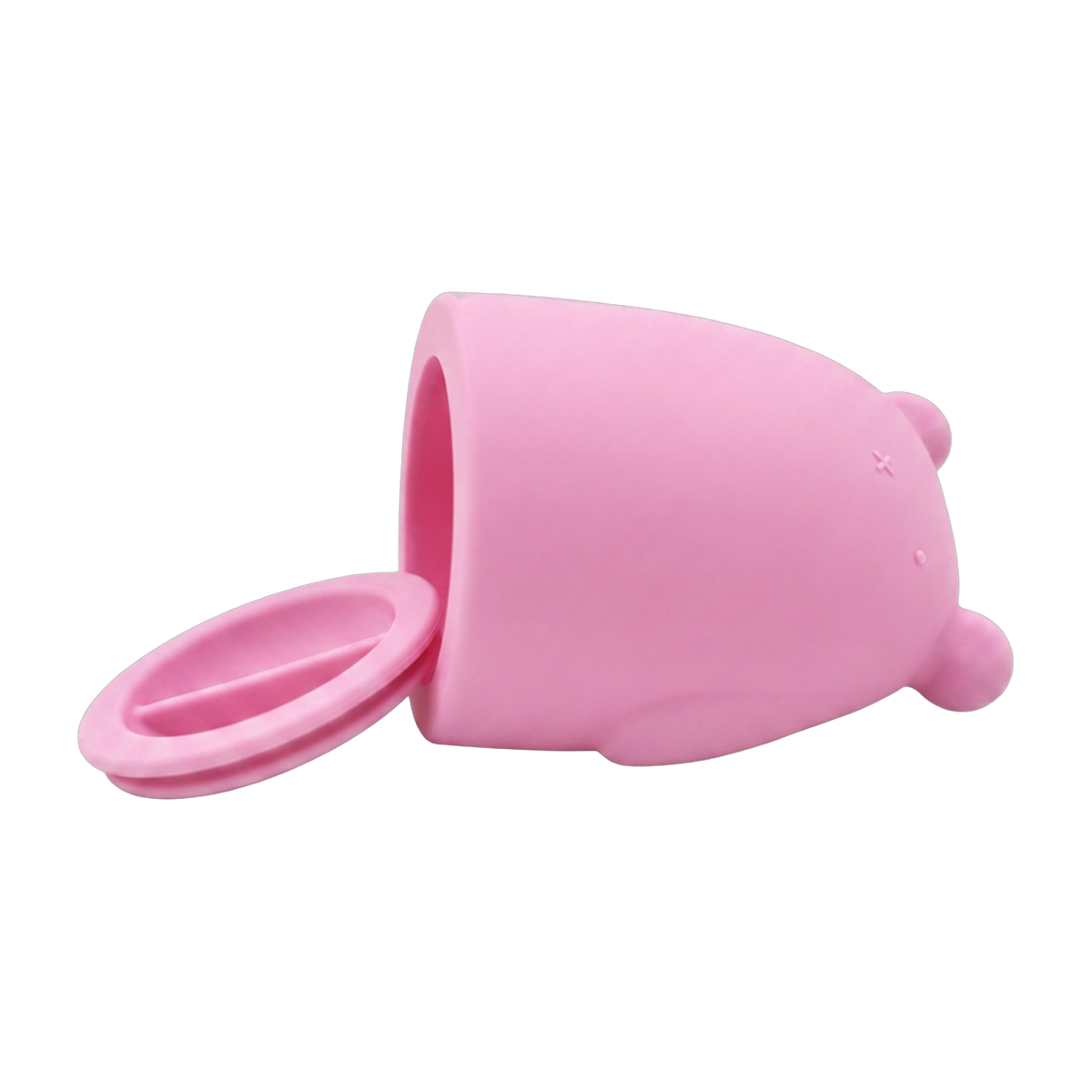 Silicone Piggy Bank Bear - Strawberry Milk detail