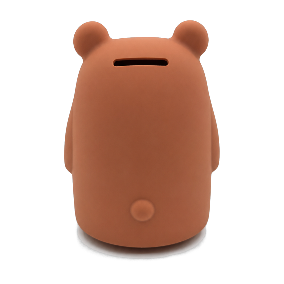 Silicone Piggy Bank Bear - Warm Cocoa detail