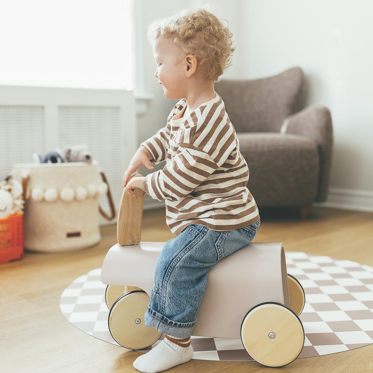 Ride-on Balance Car – Taupe lifestyle