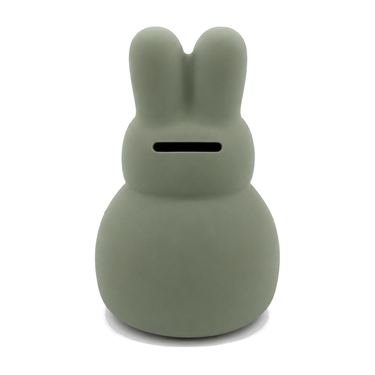 Silicone Piggy Bank Bunny - Sage Green detail