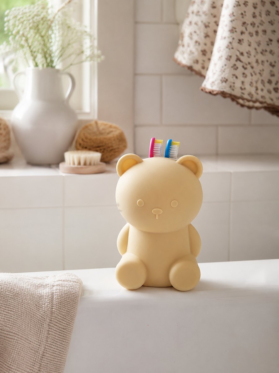 Silicone Toothbrush Holder - Bear