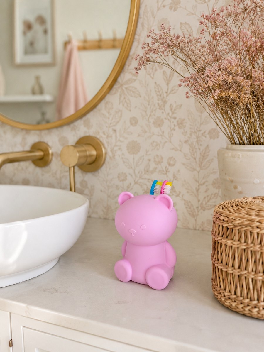 Silicone Toothbrush Holder - Bear