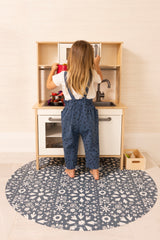 Catch All Mat for Mealtime & Playtime Mess - Floral Tile