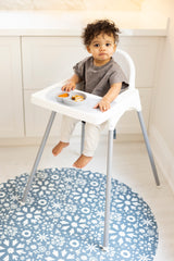 Catch All Mat for Mealtime & Playtime Mess - Floral Tile