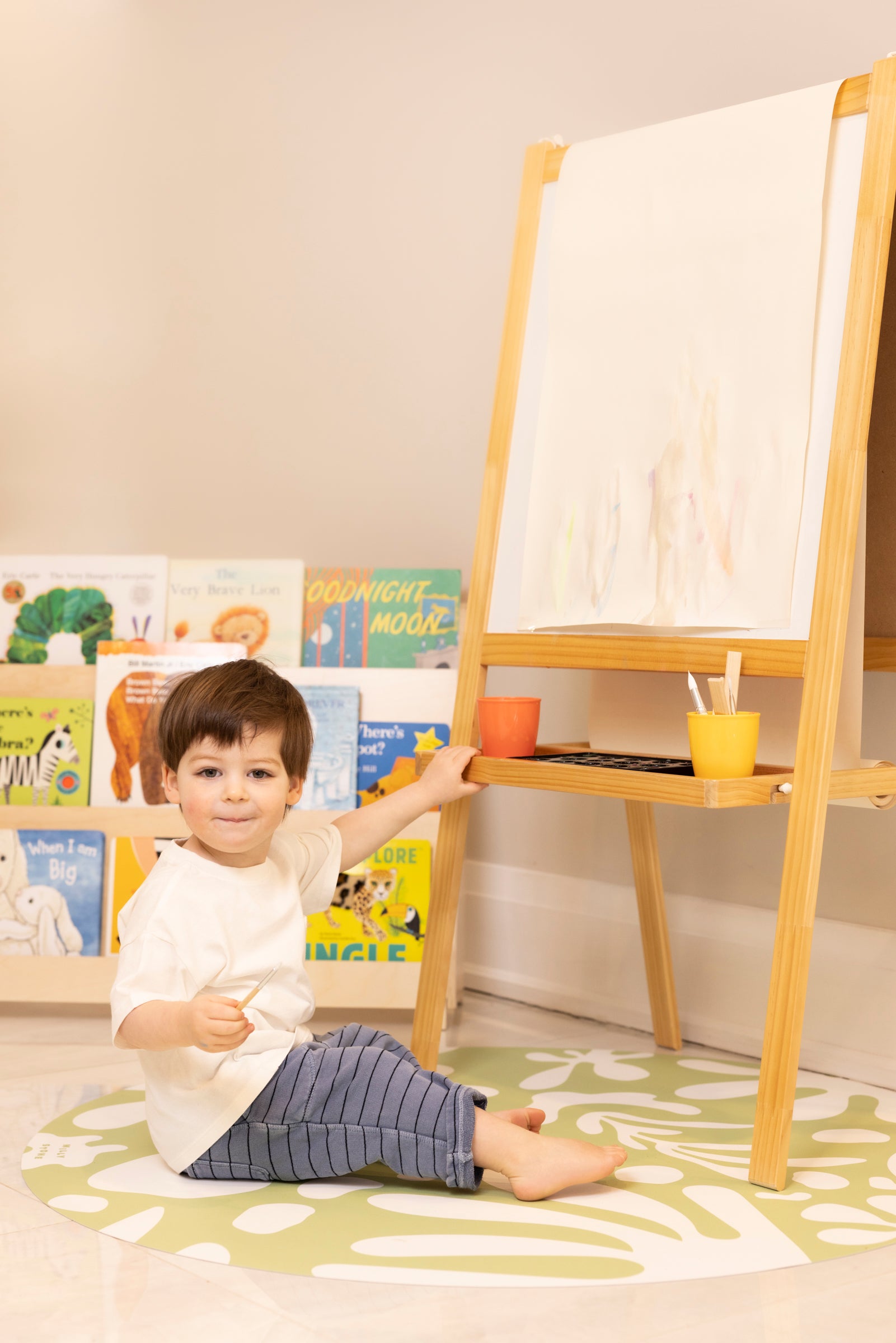 Catch All Mat for Mealtime & Playtime Mess - Leafy Green