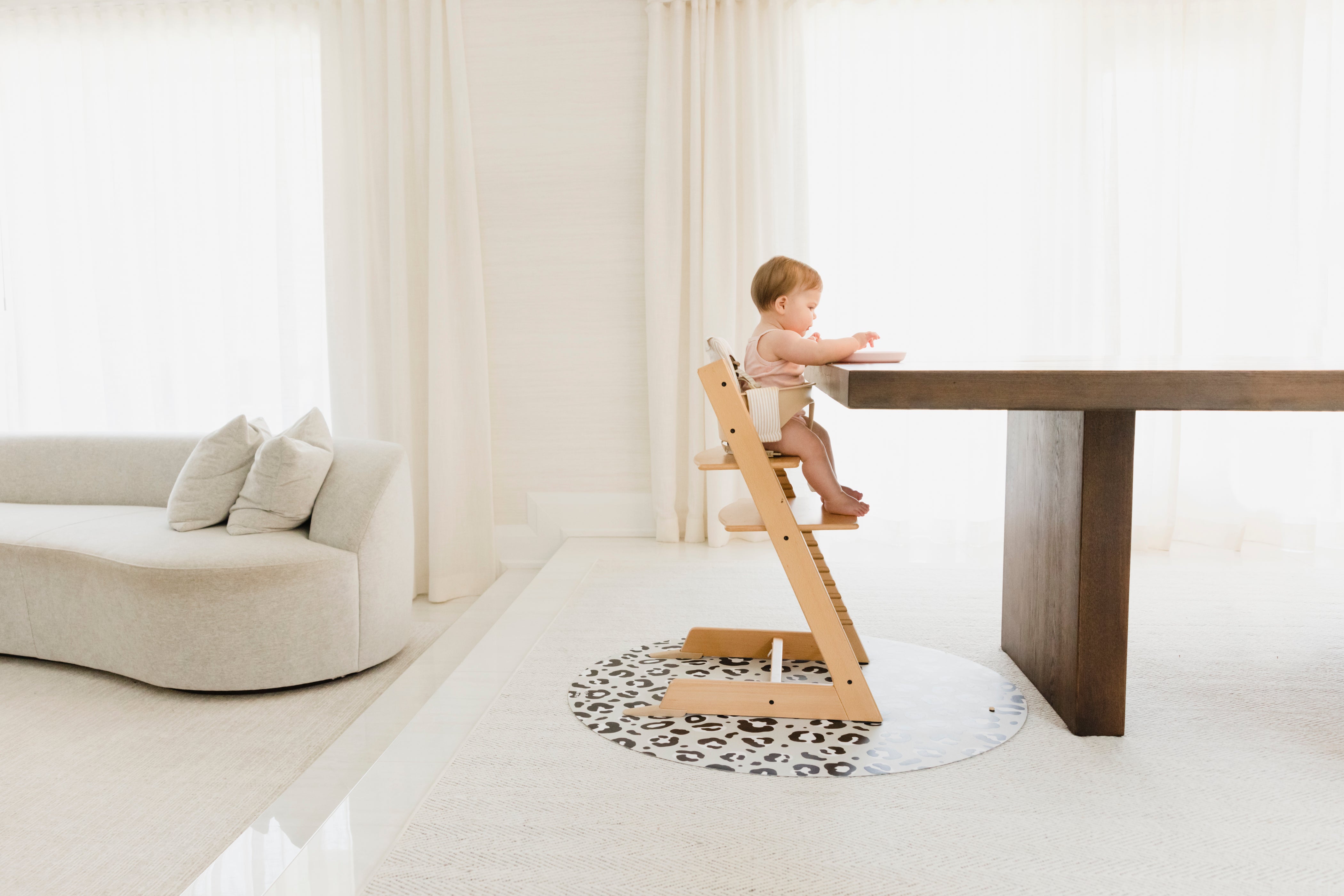 Catch All Mat for Mealtime & Playtime Mess - Leopard