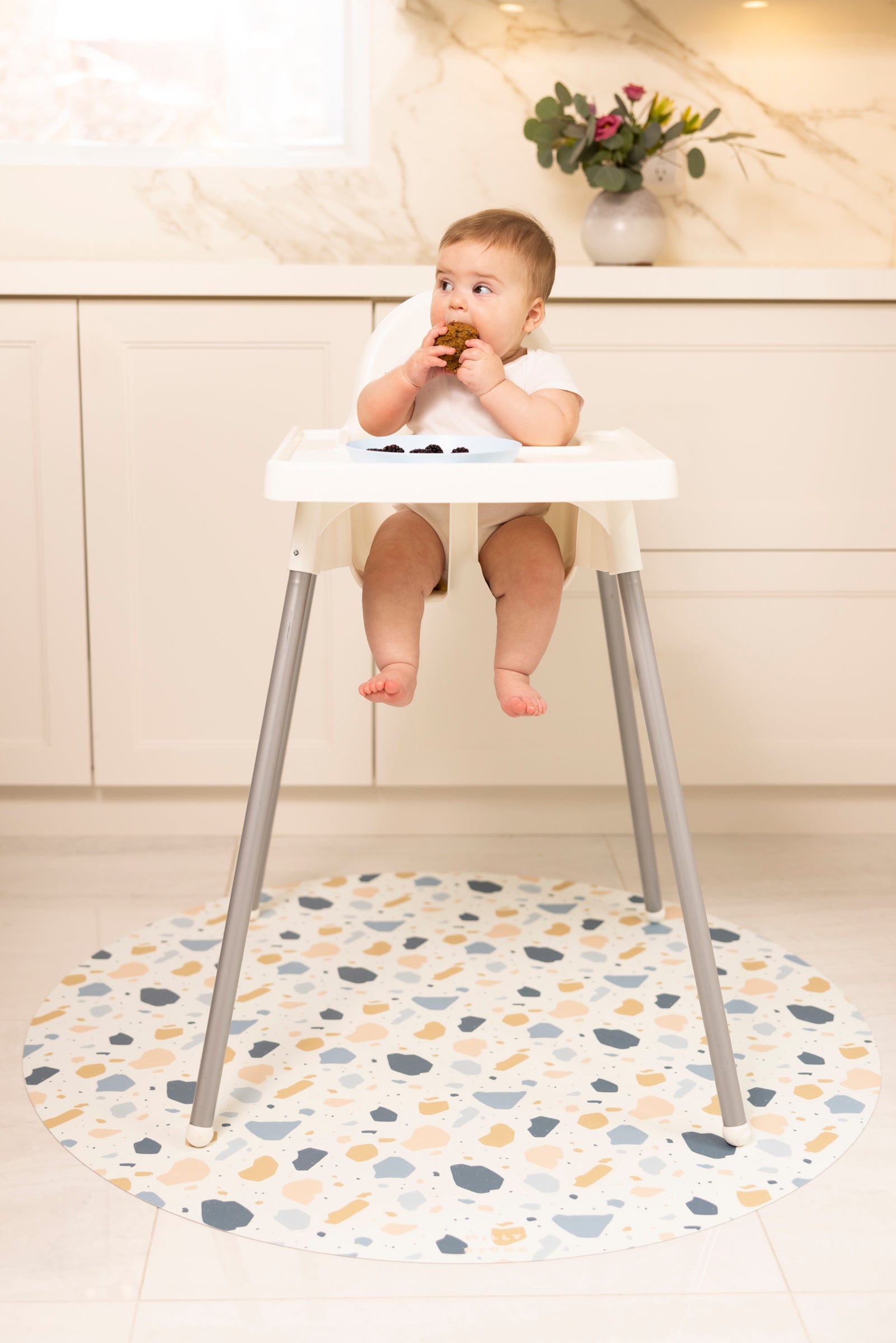 Catch All Mat for Mealtime & Playtime Mess - Terrazzo